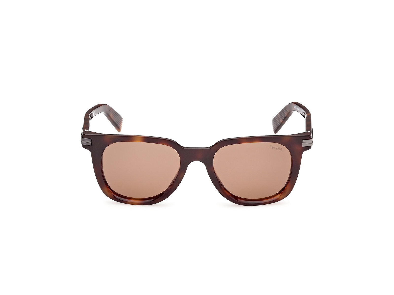 Das Bild zeigt die Zegna Sonnenbrille 0248 in dunkel havanna von vorne.